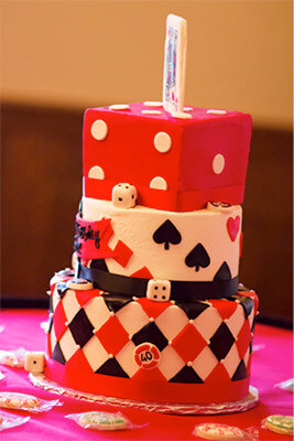 Classic casino night cake